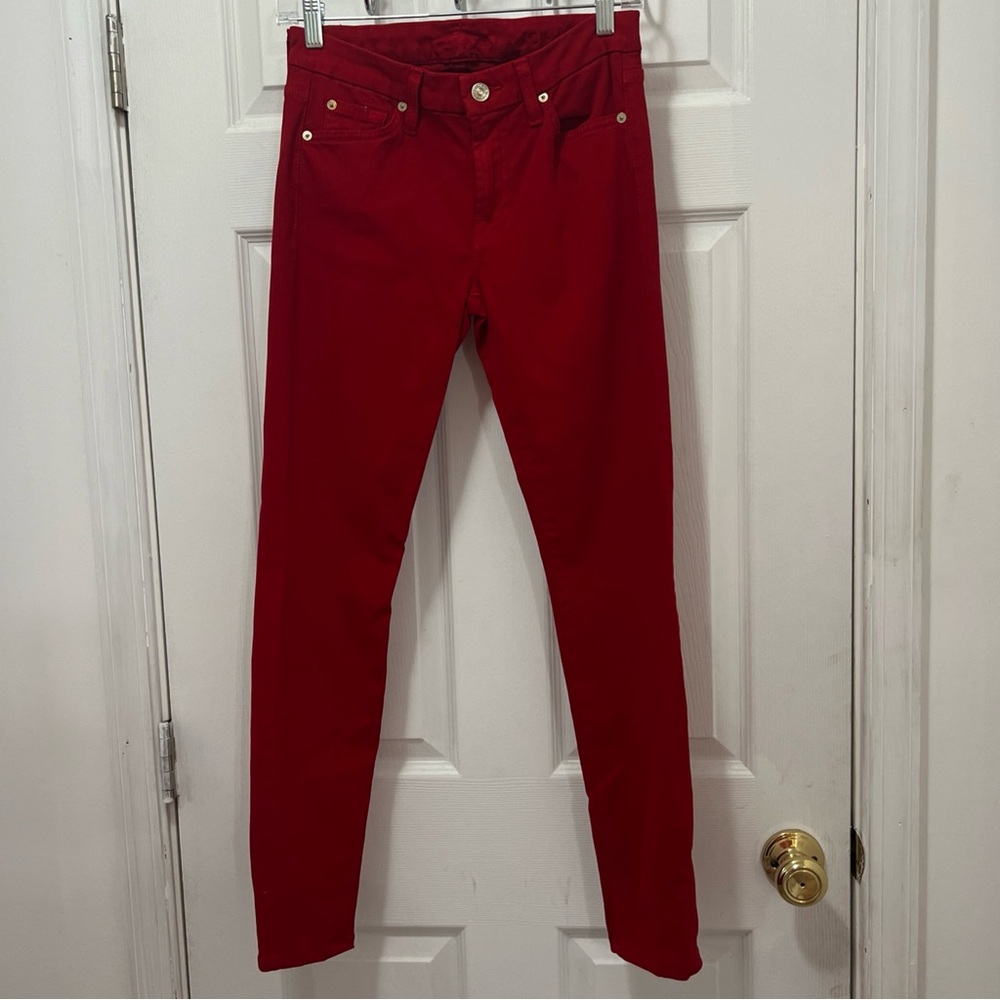 7 For All Mankind Red Skinny Jeans